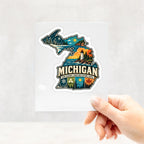 Michigan Kiss Cut Stickers - 4" x 4"