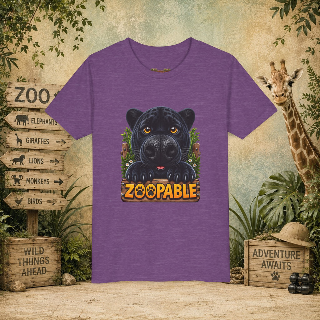 Youth Tee — Cute Black Panther "Zoopable" Kids Graphic T-Shirt