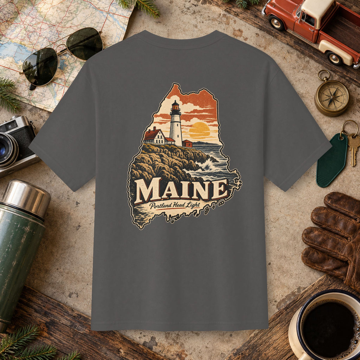 Maine State Vintage Tee