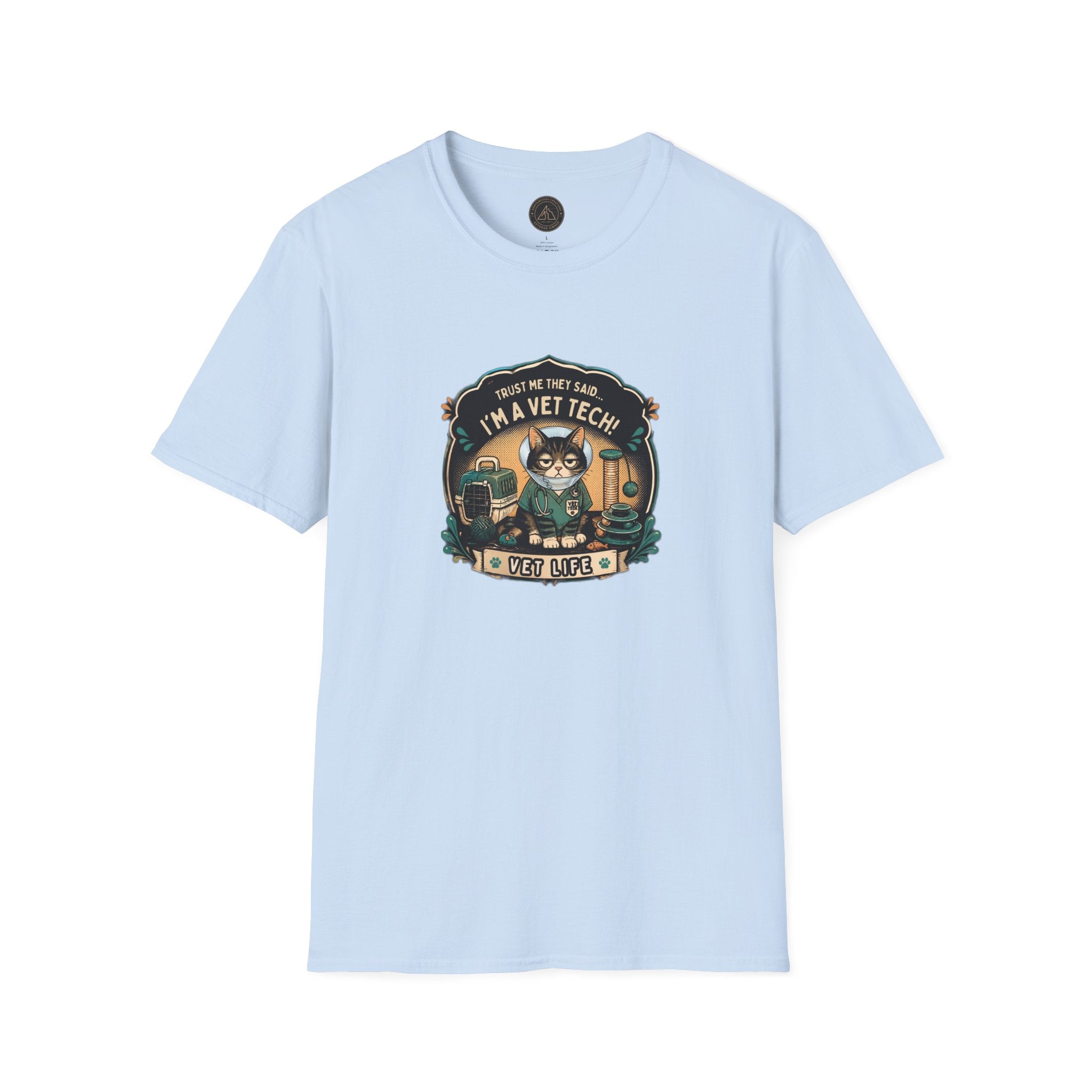 Funny Vet Tech Cat Tee: “Trust Me...I'm a Vet Tech They Said”