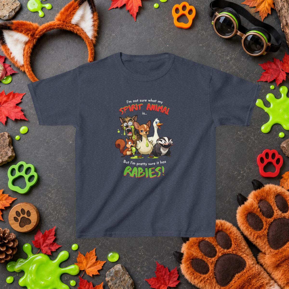 Spirit Animal - Youth T-Shirt - Mixed Up Cartoon Wildlife Graphics