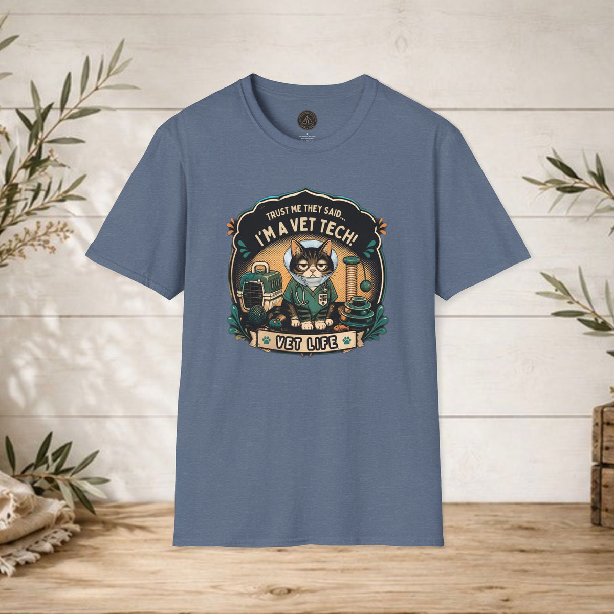 Funny Vet Tech Cat Tee: “Trust Me...I'm a Vet Tech They Said”