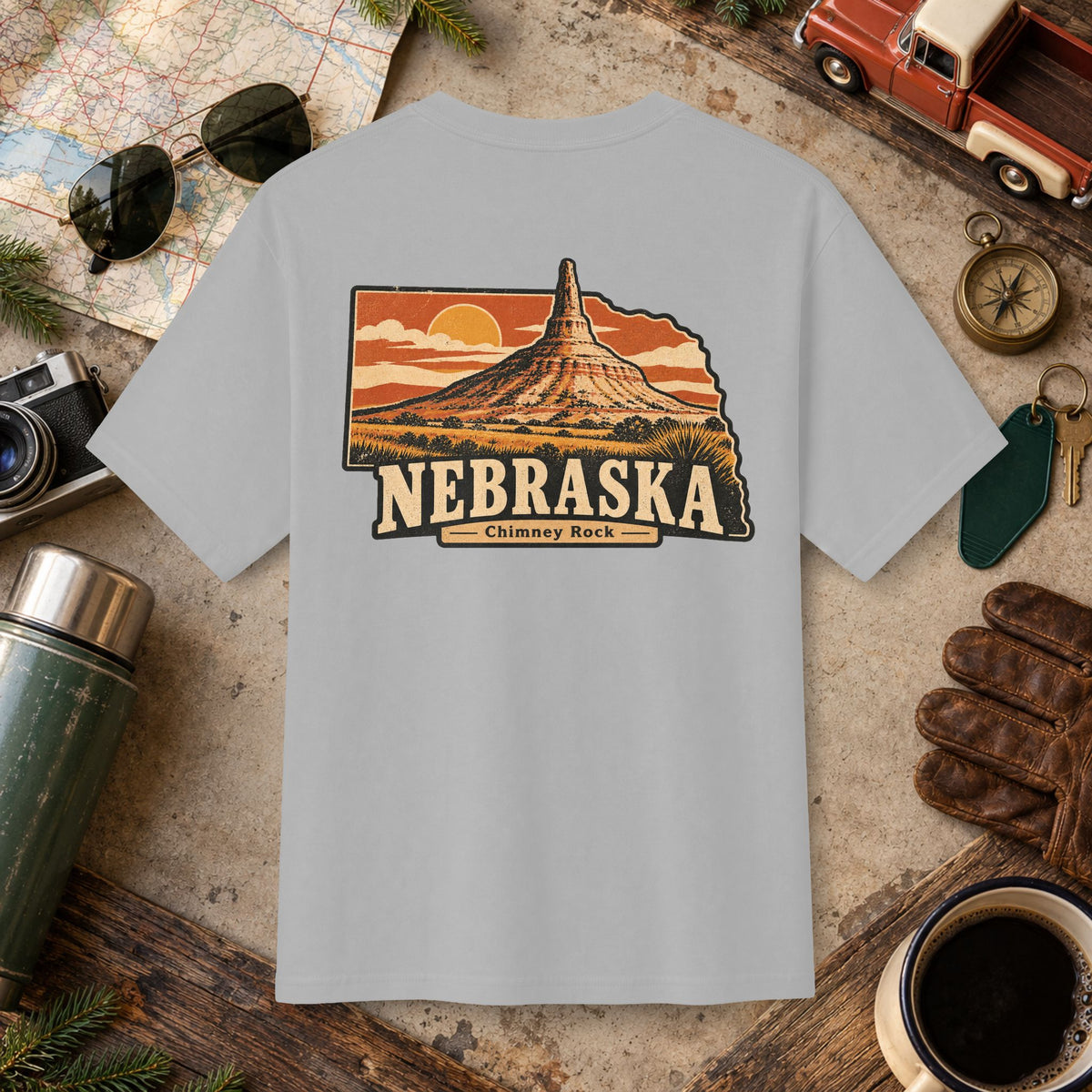 Nebraska State Vintage Tee