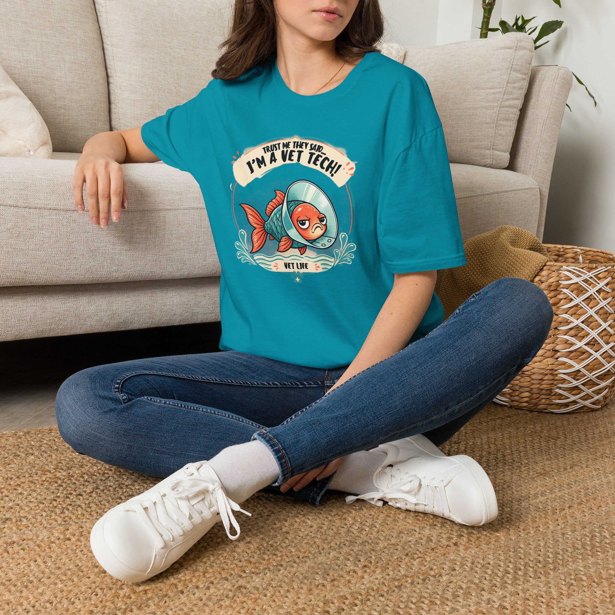 Funny Vet Tech Goldfish Tee: “Trust Me...I'm a Vet Tech They Said”