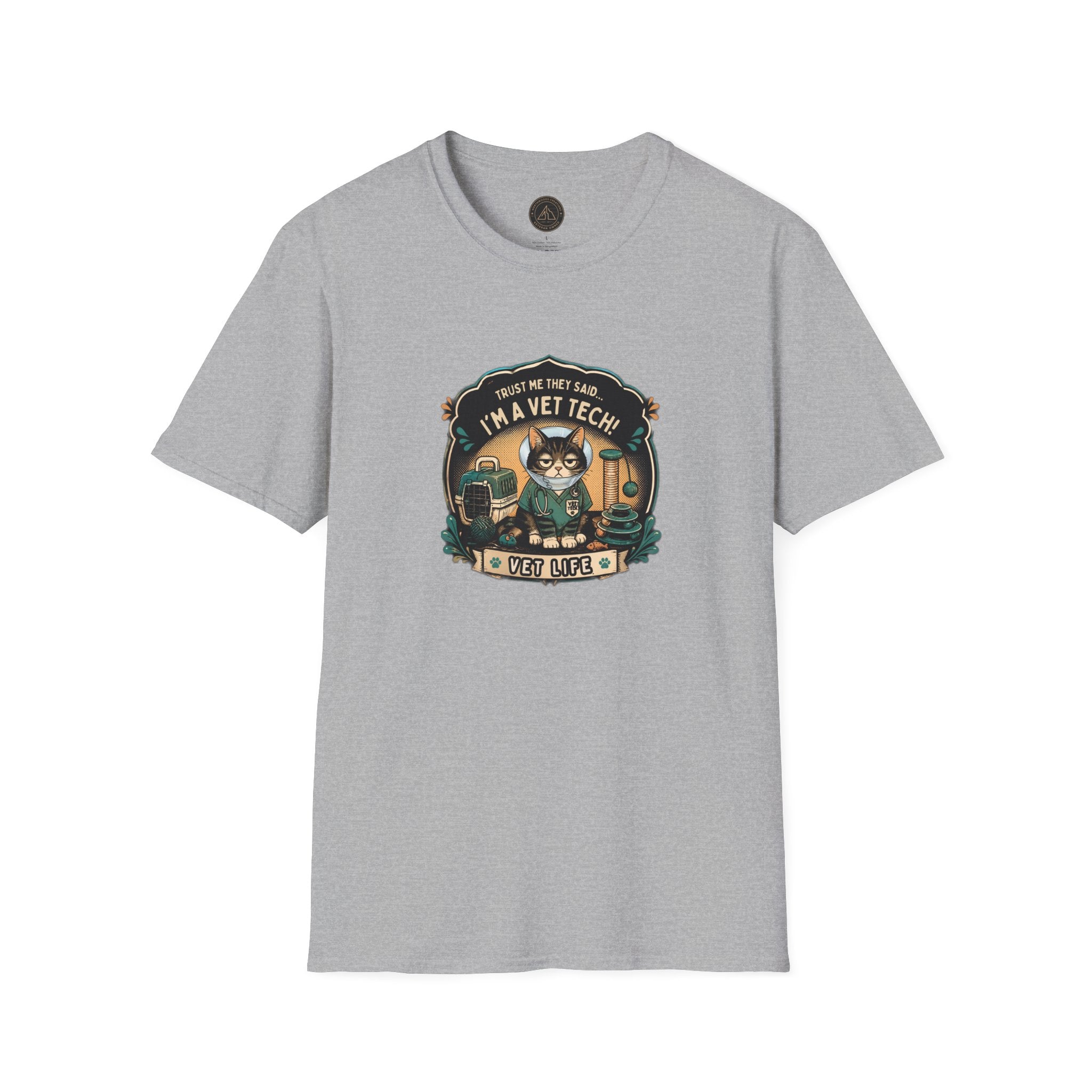Funny Vet Tech Cat Tee: “Trust Me...I'm a Vet Tech They Said”