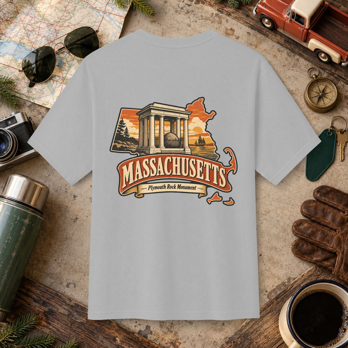 Massachusetts State Vintage Tee