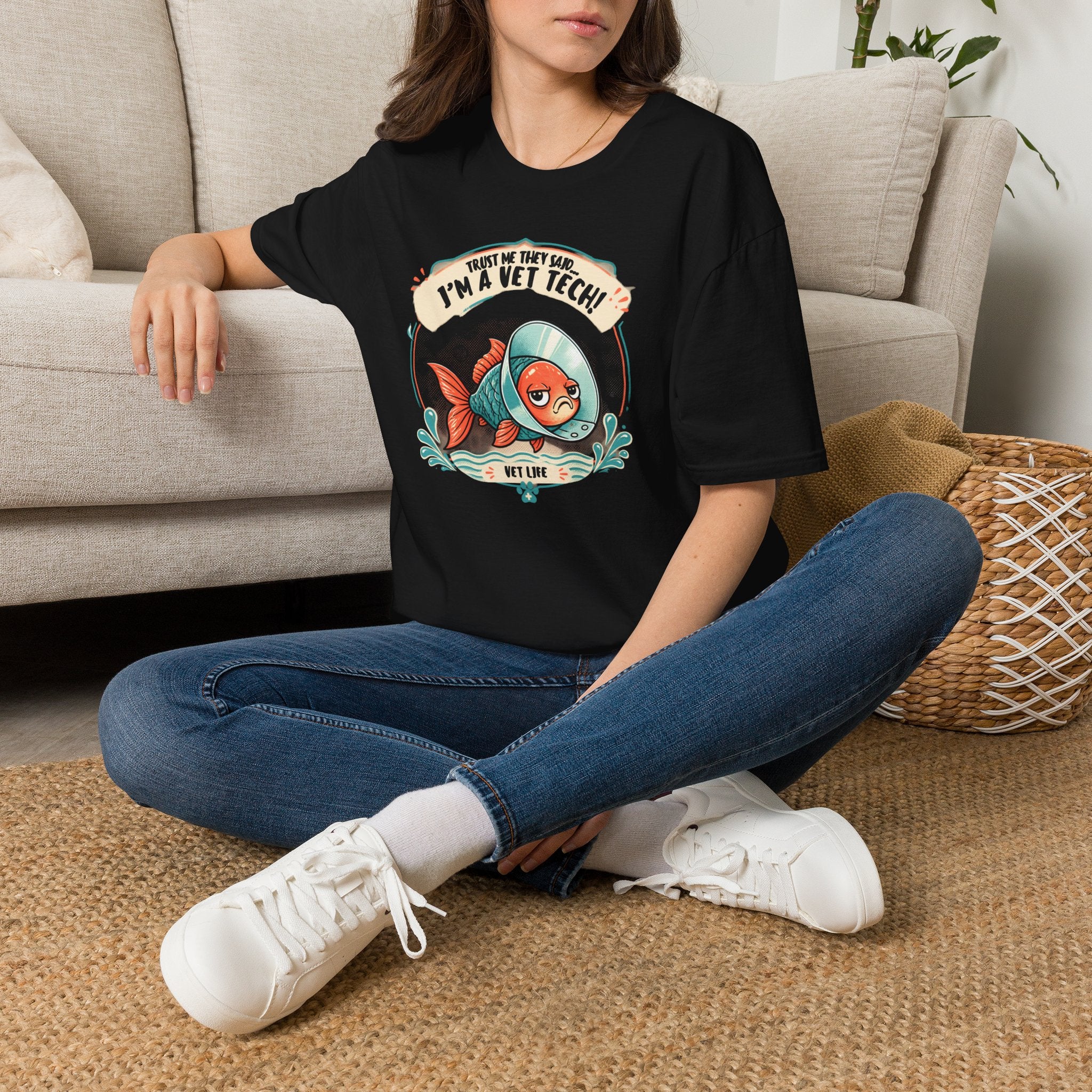 Funny Vet Tech Goldfish Tee: “Trust Me...I'm a Vet Tech They Said”