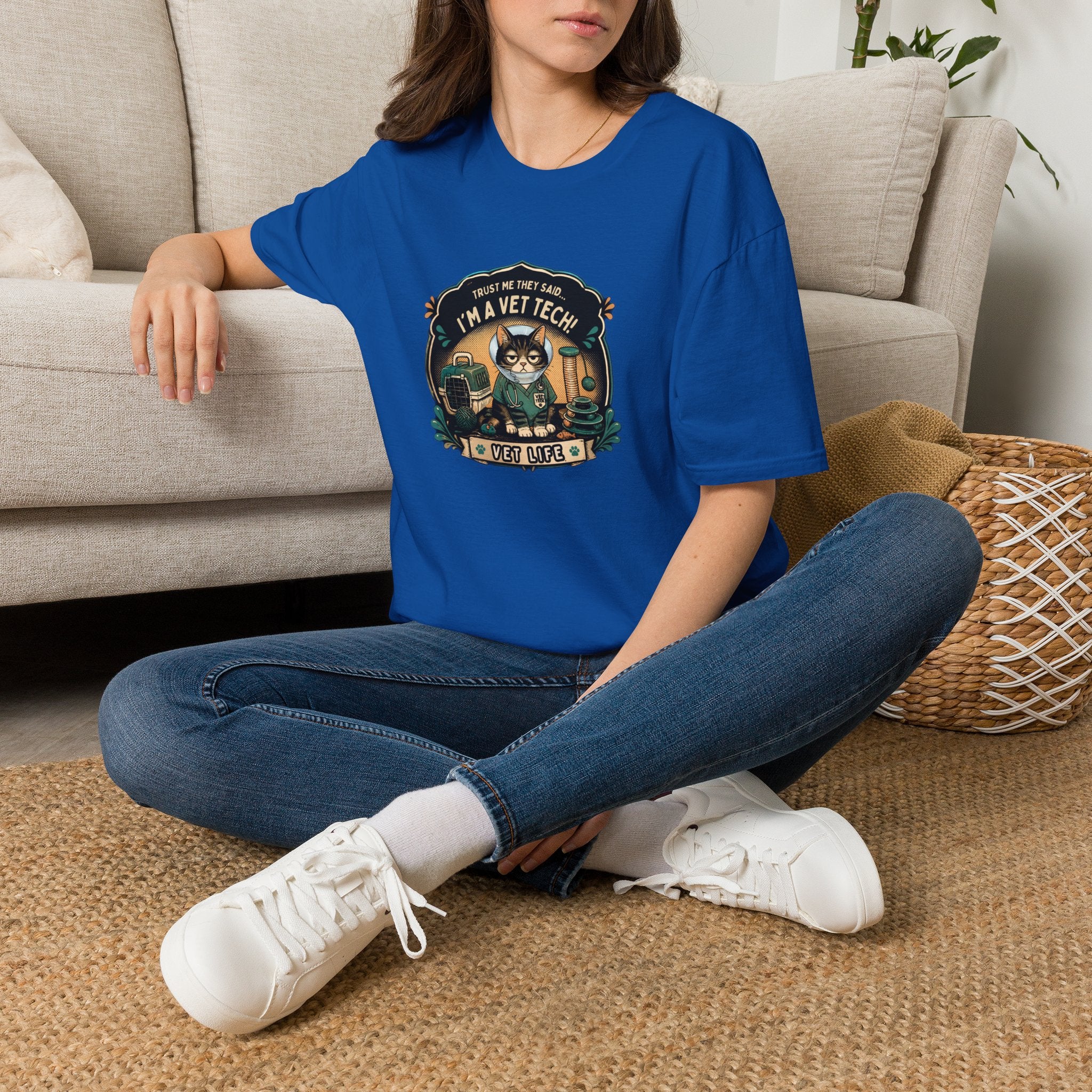 Funny Vet Tech Cat Tee: “Trust Me...I'm a Vet Tech They Said”