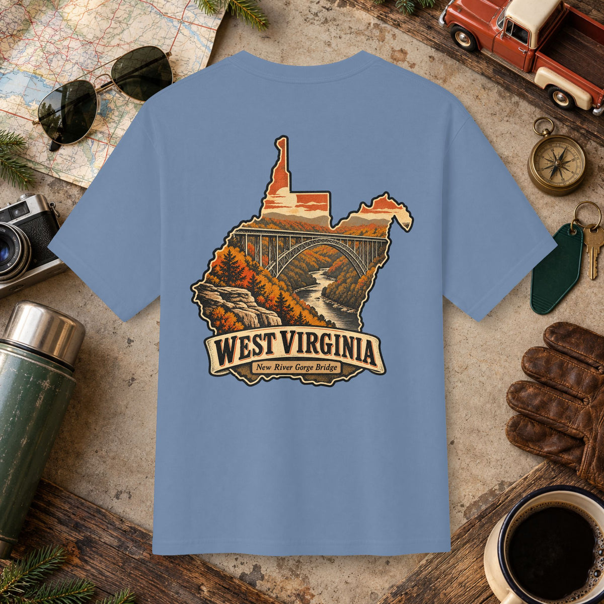 West Virginia State Vintage Tee