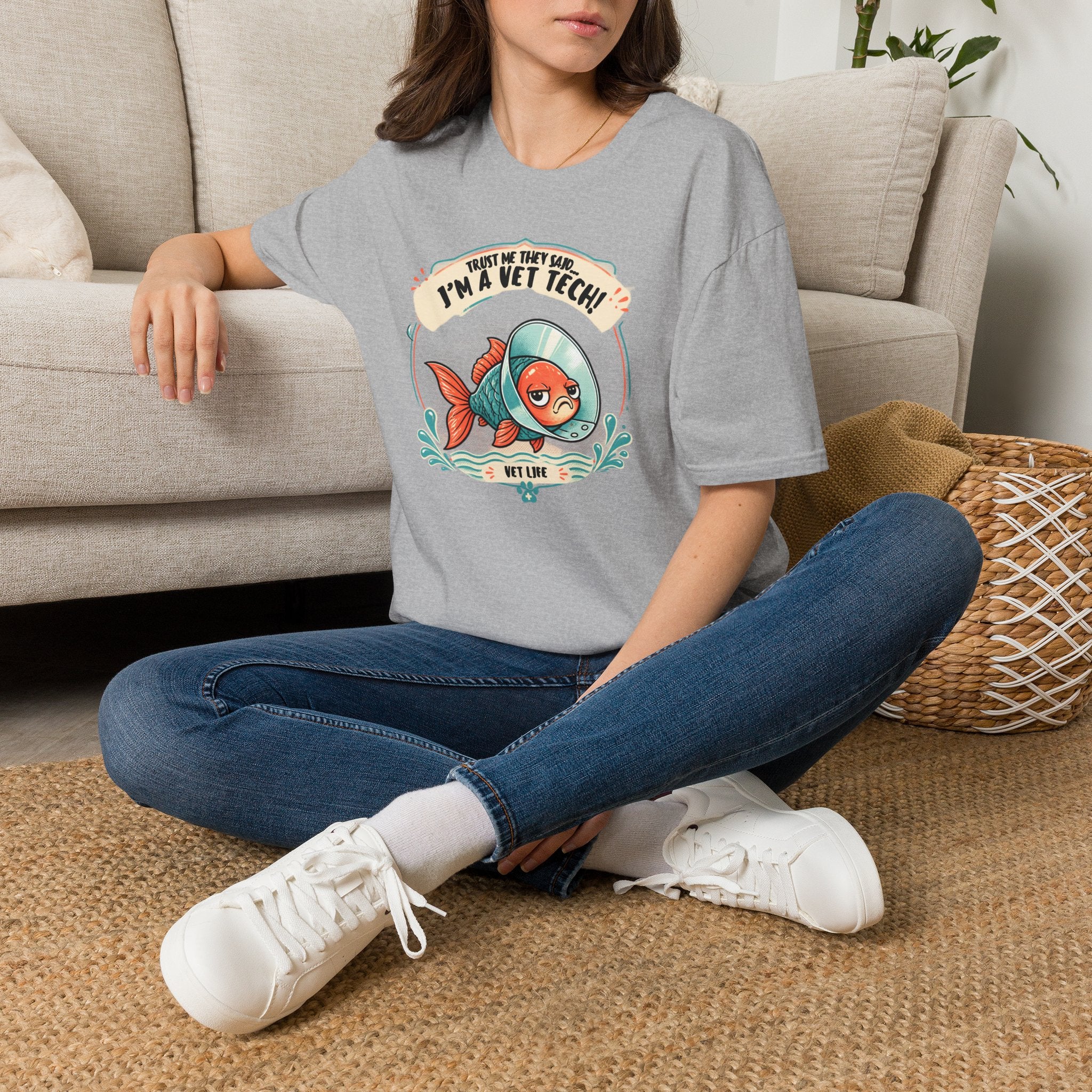 Funny Vet Tech Goldfish Tee: “Trust Me...I'm a Vet Tech They Said”