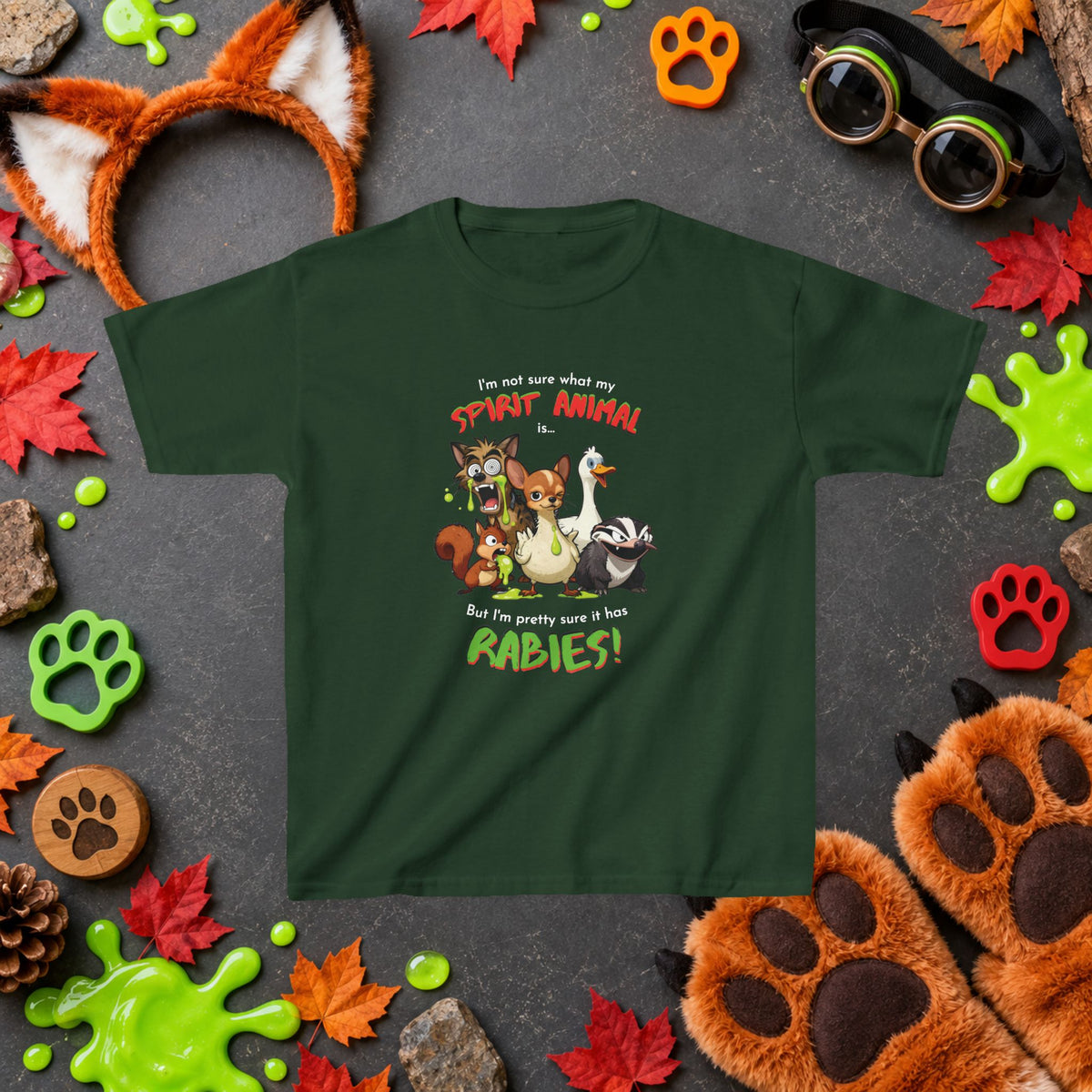 Spirit Animal - Youth T-Shirt - Mixed Up Cartoon Wildlife Graphics