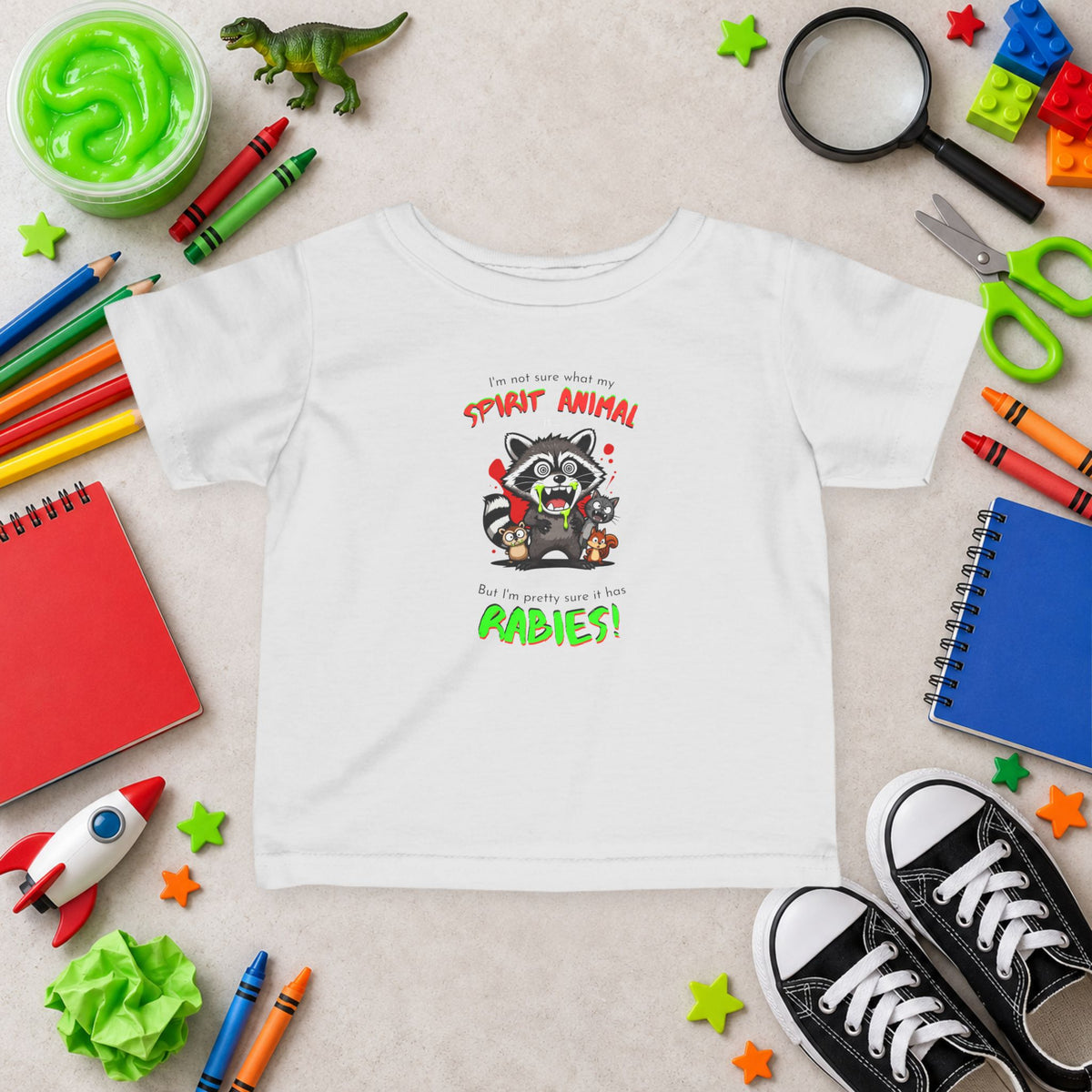 Infant Tee - "Raccoon - Spirit Animal Babies" Graphic Baby Shirt