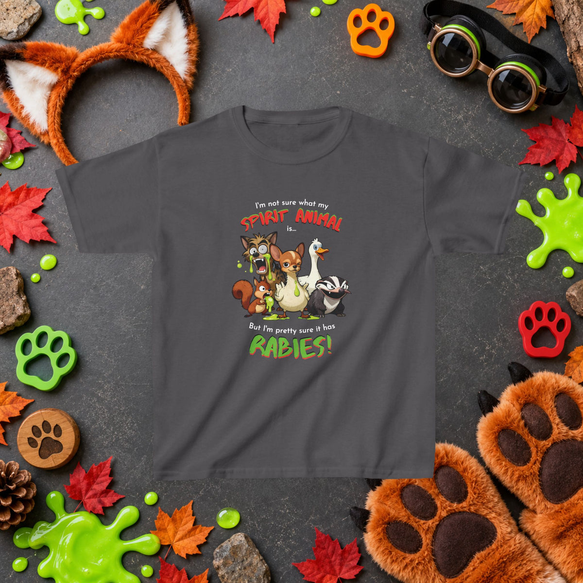 Spirit Animal - Youth T-Shirt - Mixed Up Cartoon Wildlife Graphics