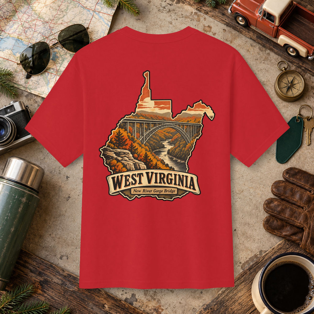 West Virginia State Vintage Tee