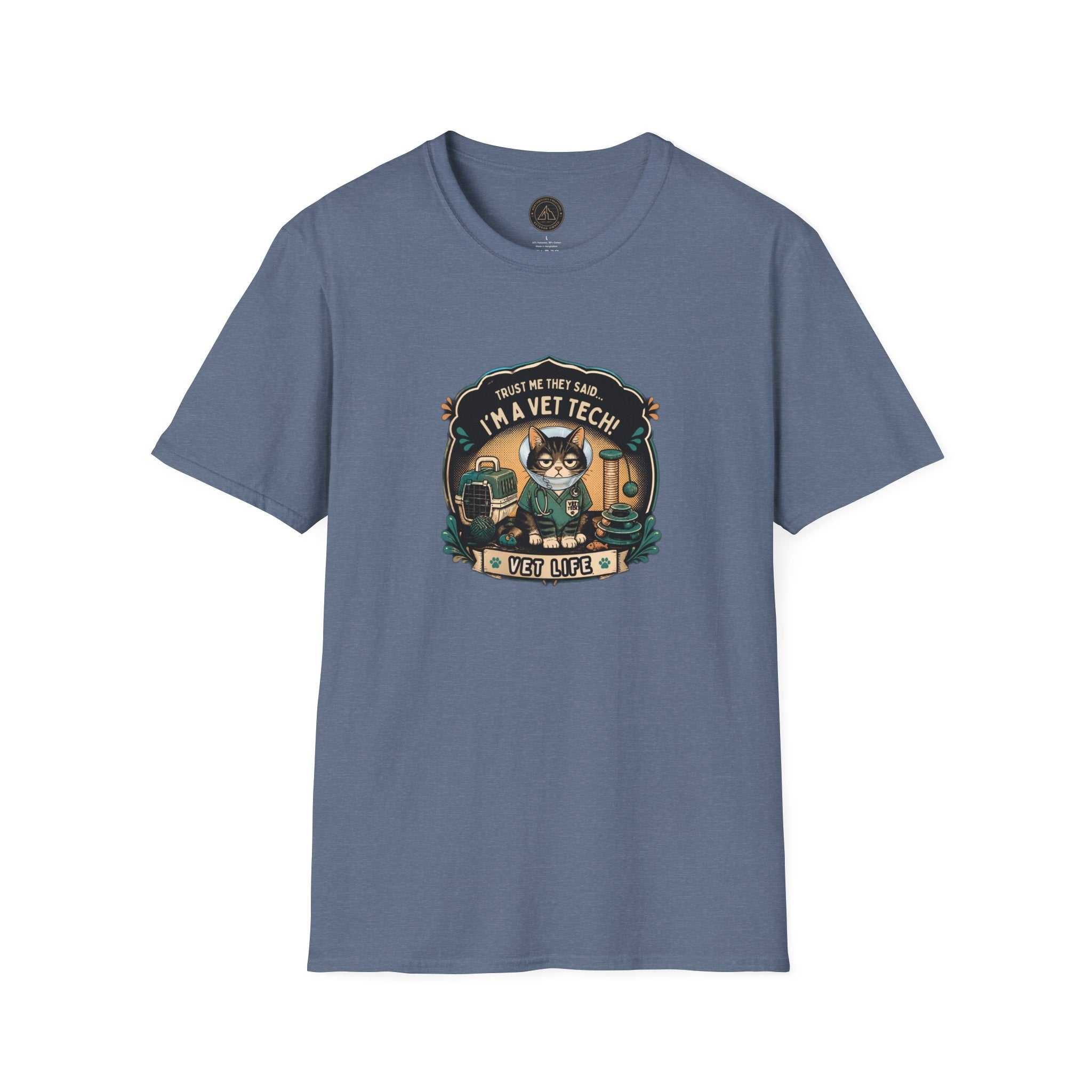 Funny Vet Tech Cat Tee: “Trust Me...I'm a Vet Tech They Said”