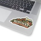 Kentucky State Map Kiss-Cut Sticker — Vintage Scenic Landmark