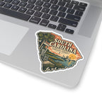 South Carolina State Map Kiss-Cut Sticker — Vintage Scenic Landmark