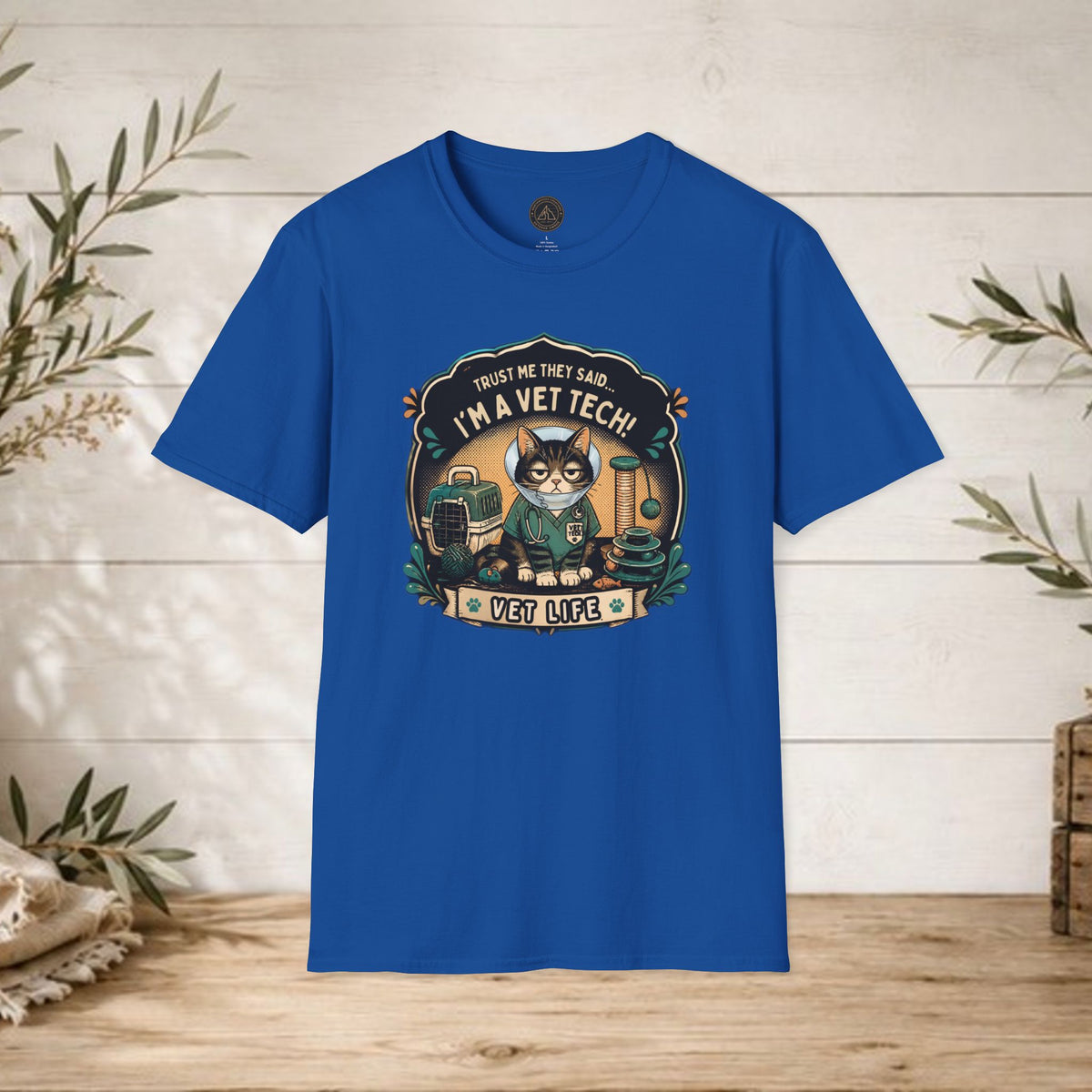 Funny Vet Tech Cat Tee: “Trust Me...I'm a Vet Tech They Said”