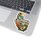California State Map Kiss-Cut Sticker — Vintage Scenic Landmark