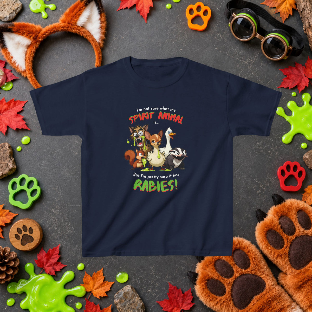 Spirit Animal - Youth T-Shirt - Mixed Up Cartoon Wildlife Graphics