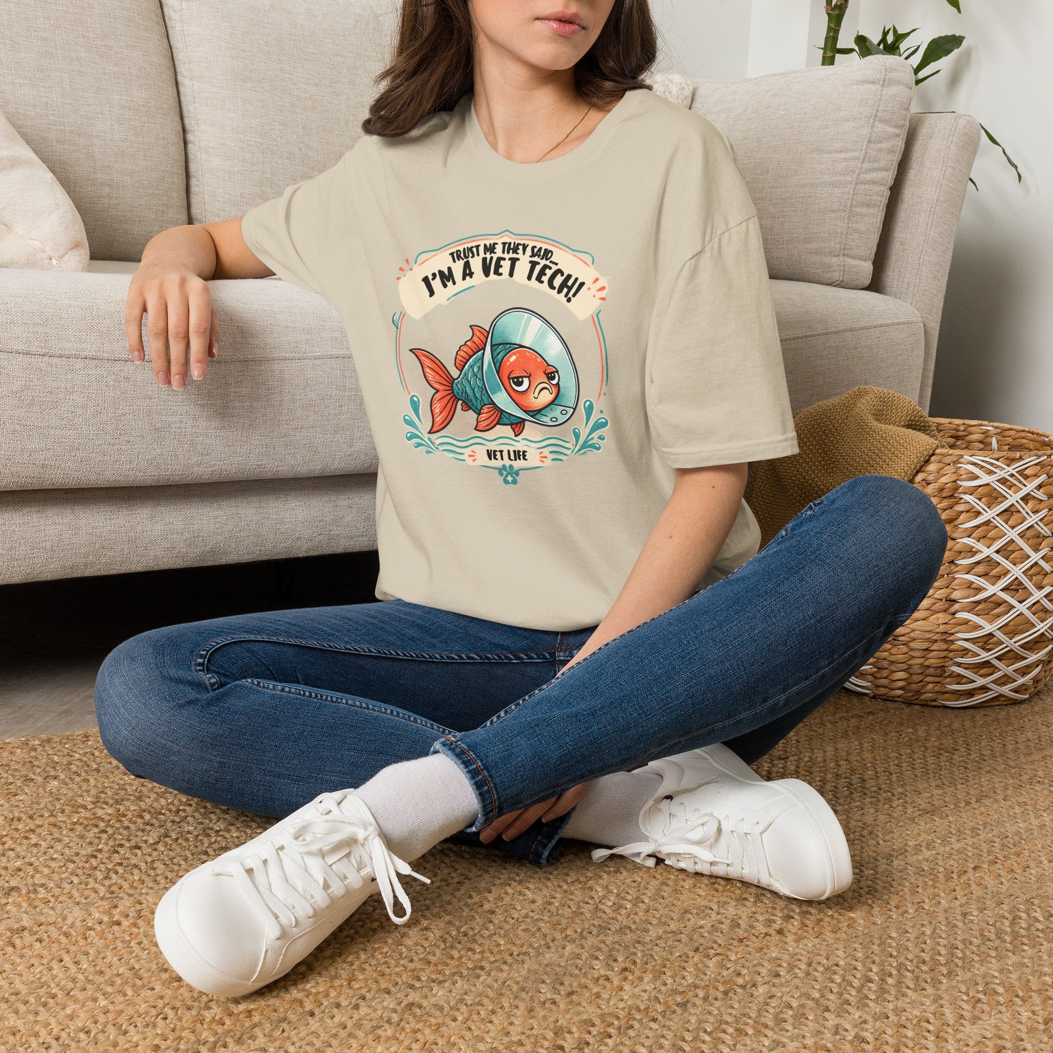 Funny Vet Tech Goldfish Tee: “Trust Me...I'm a Vet Tech They Said”