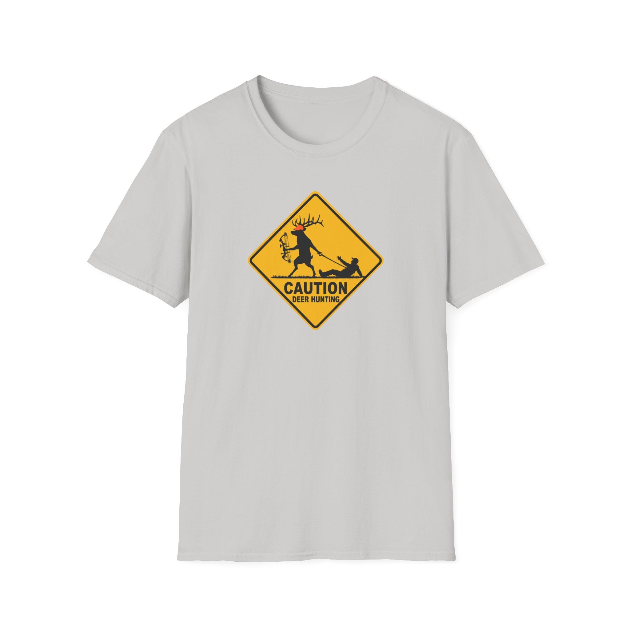 Caution Deer Hunting T-Shirt — Funny Hunter Road Sign Tee