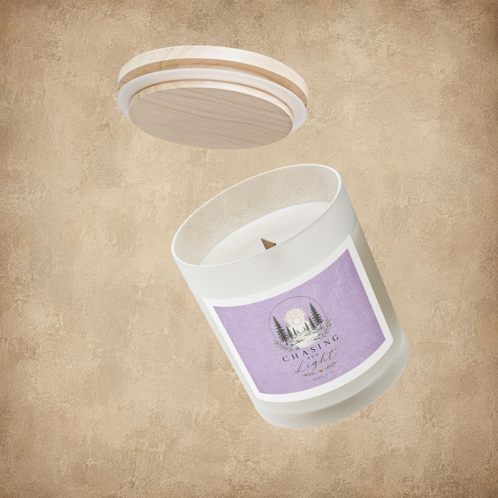 "Chasing the Light" Frosted Glass Soy Candle, 11oz