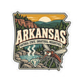 Arkansas Vintage Travel Sticker — “Natural State, Unnatural Mosquitoes”