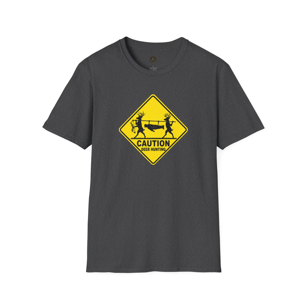 Caution 2 Deer Hunting - Hunter Road Sign Tee
