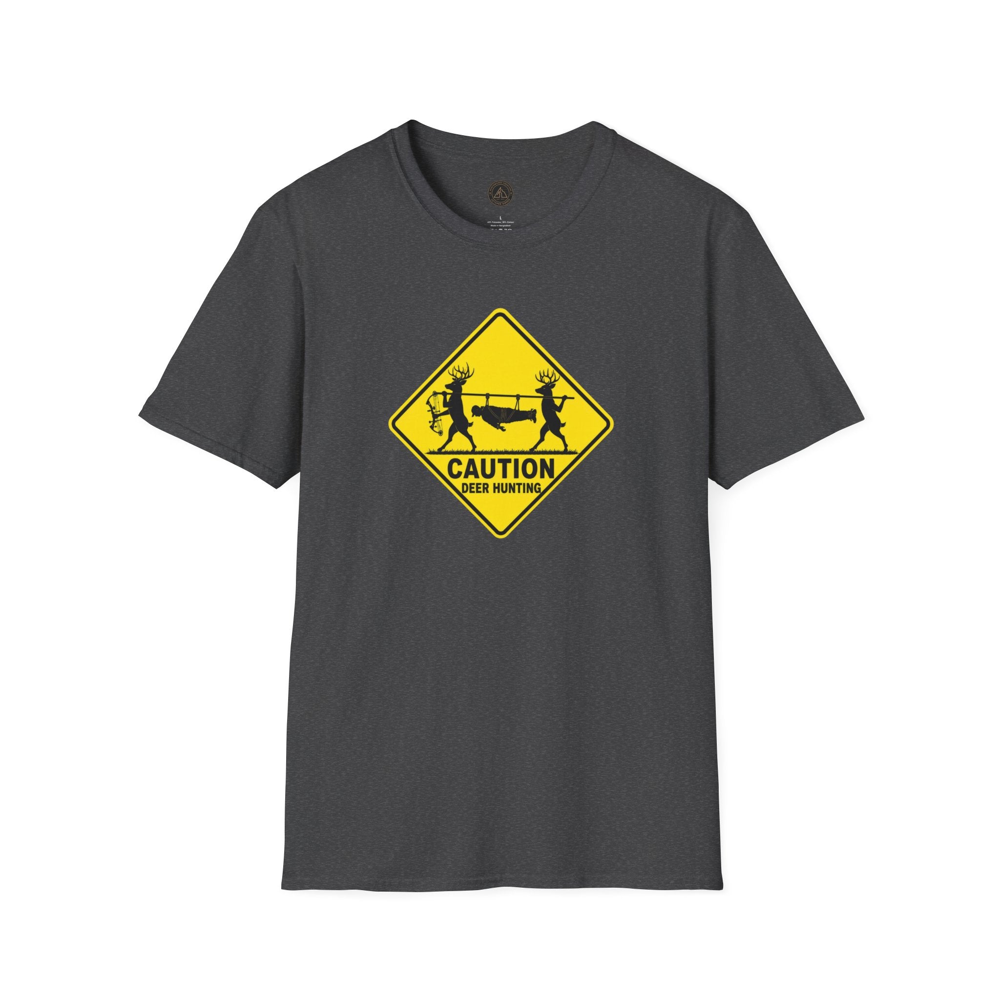 Caution 2 Deer Hunting - Hunter Road Sign Tee
