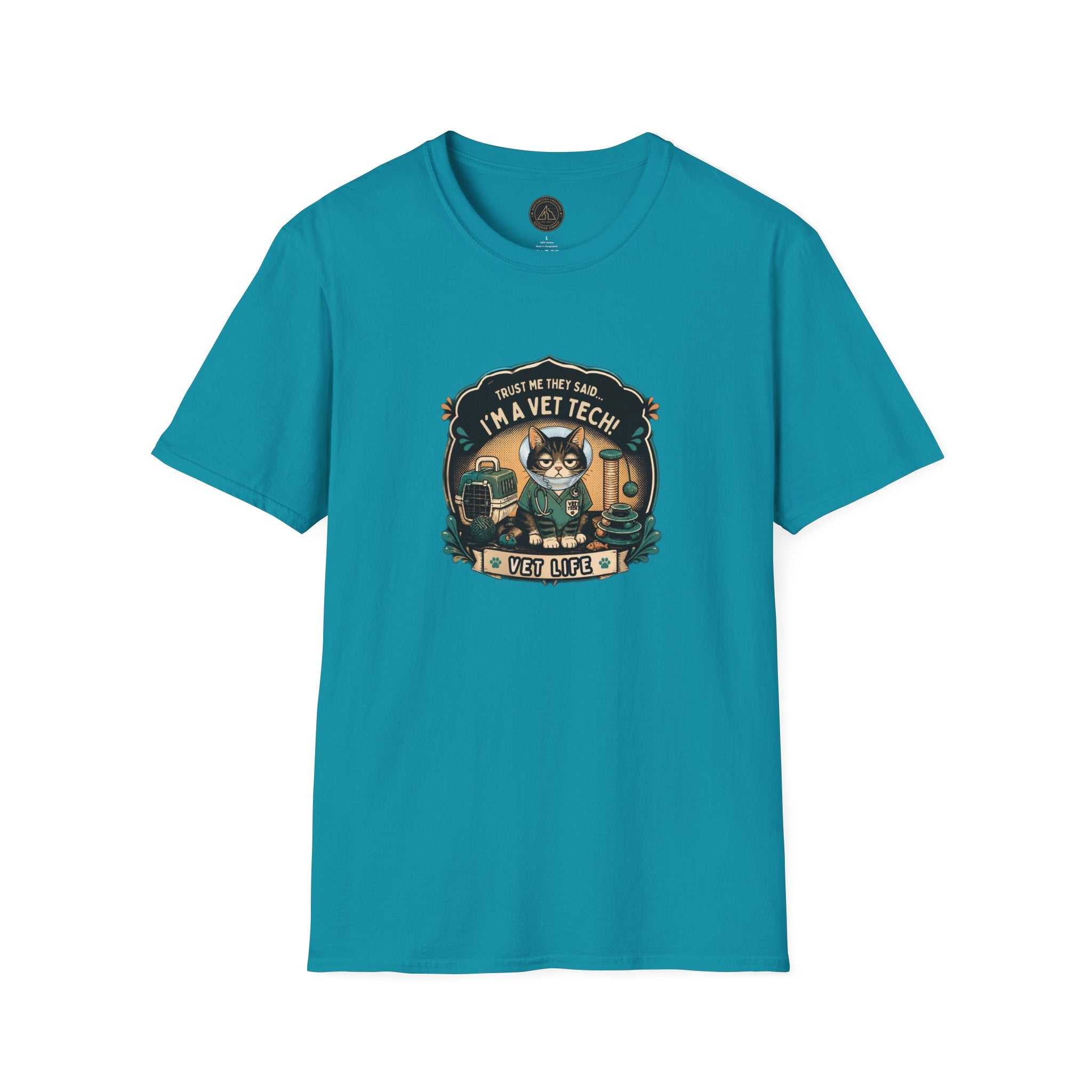 Funny Vet Tech Cat Tee: “Trust Me...I'm a Vet Tech They Said”