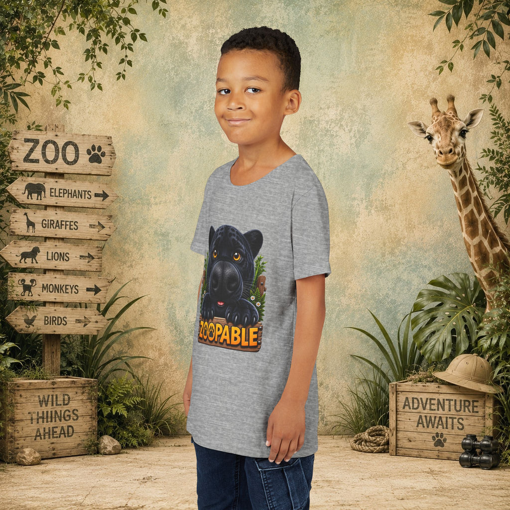 Youth Tee — Cute Black Panther "Zoopable" Kids Graphic T-Shirt