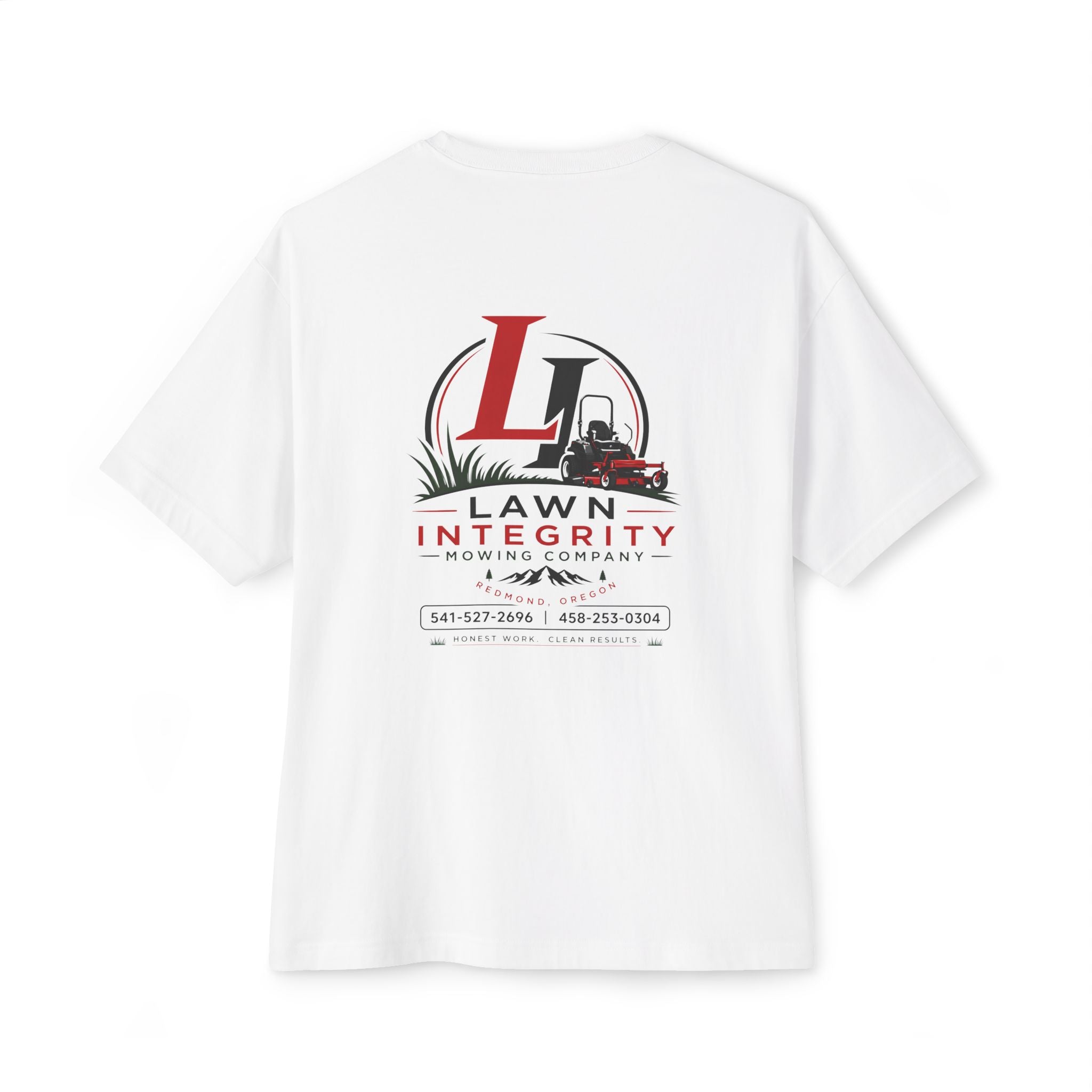 Lawn Integrity Logo Tee — Oversized Boxy Lawn Care T-Shirt