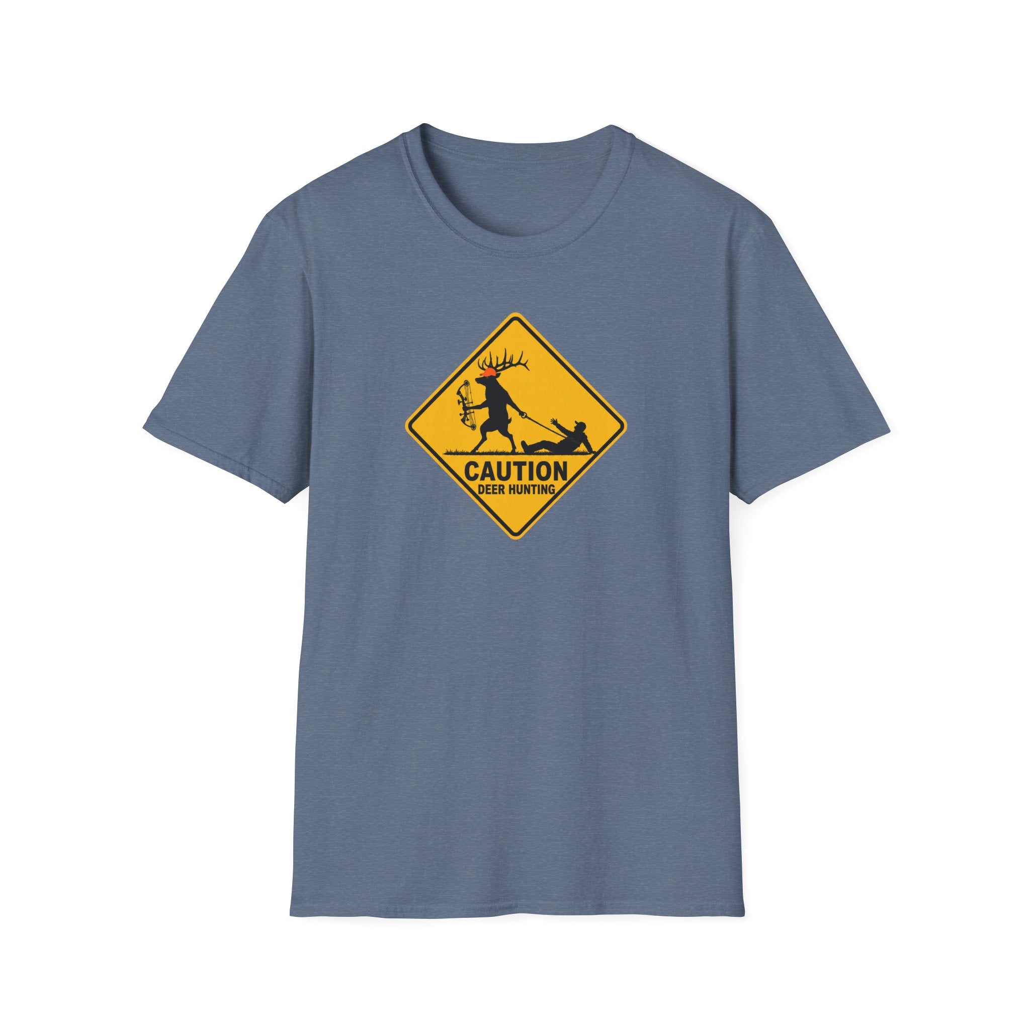 Caution Deer Hunting T-Shirt — Funny Hunter Road Sign Tee
