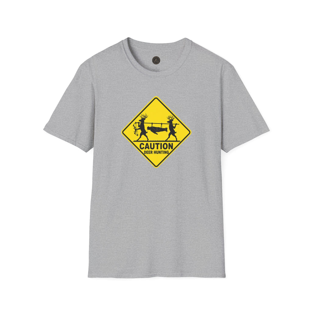 Caution 2 Deer Hunting - Hunter Road Sign Tee
