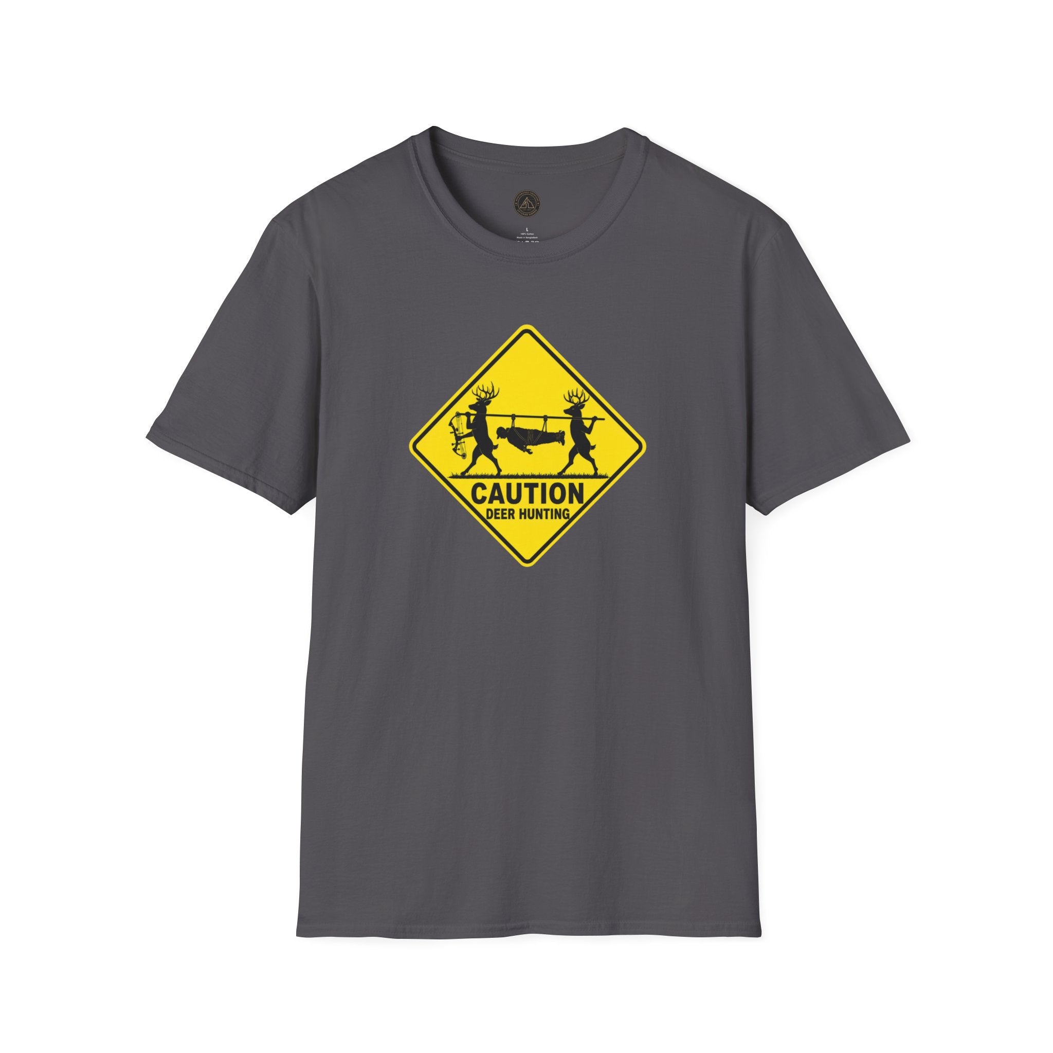 Caution 2 Deer Hunting - Hunter Road Sign Tee