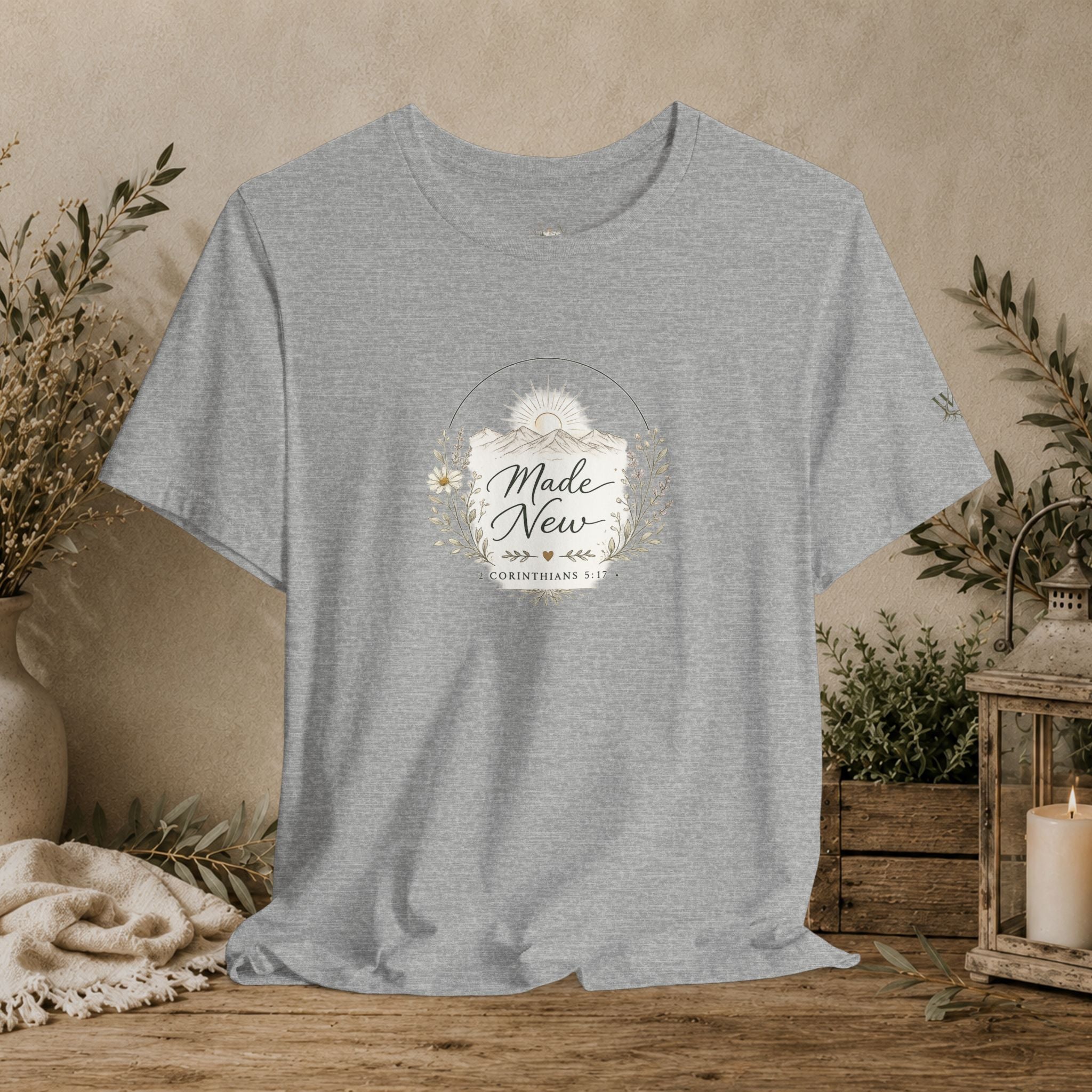 Made New Floral Tee — Inspirational Christian Faith T‑Shirt