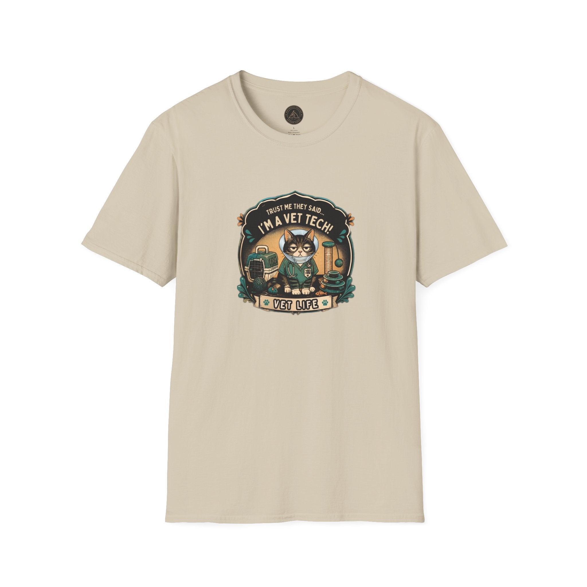 Funny Vet Tech Cat Tee: “Trust Me...I'm a Vet Tech They Said”