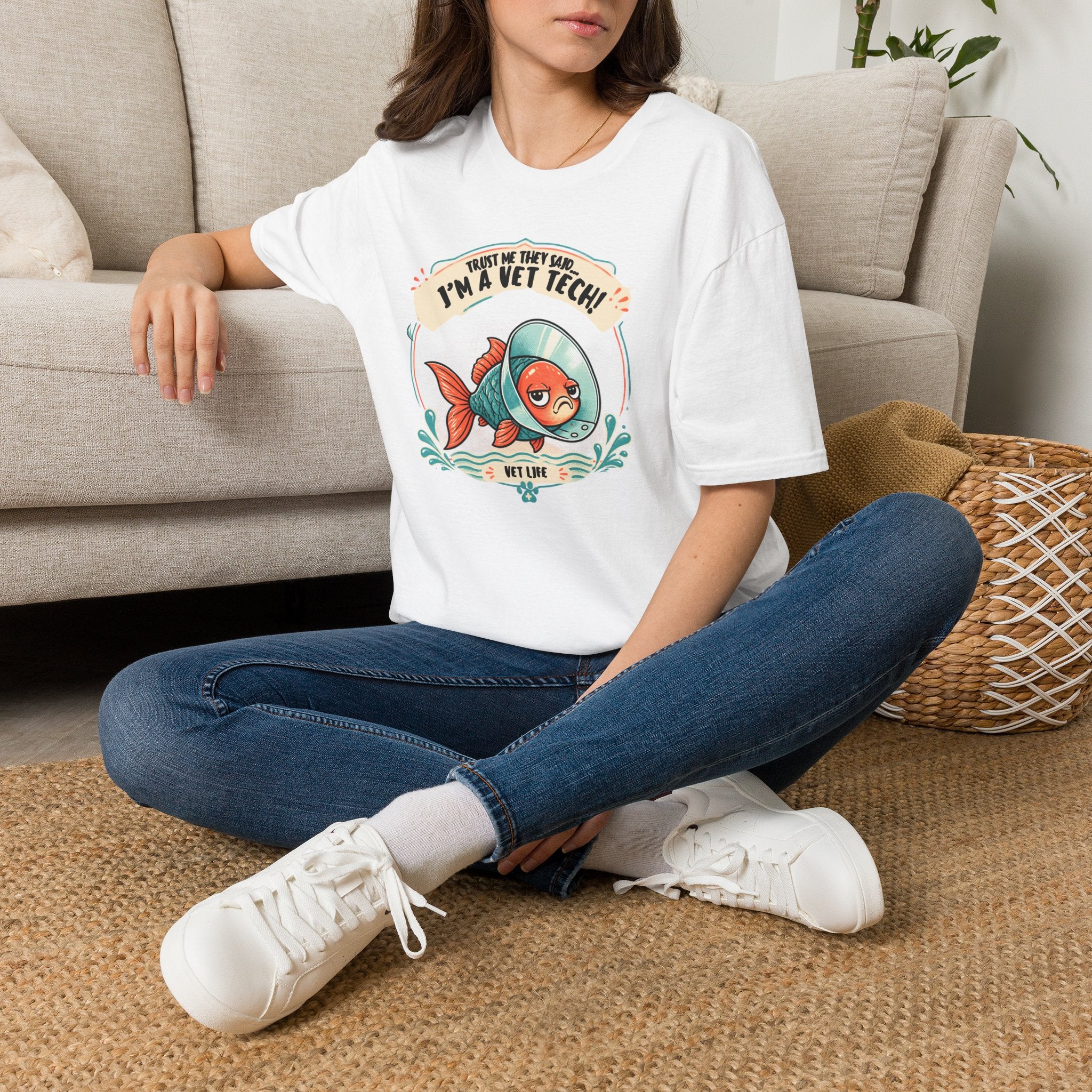 Funny Vet Tech Goldfish Tee: “Trust Me...I'm a Vet Tech They Said”