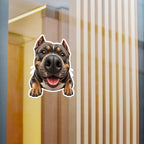 Smiling Pitbull Kiss-Cut Vinyl Sticker — Cute Dog Decal for Laptops, Water Bottles & Car Windows