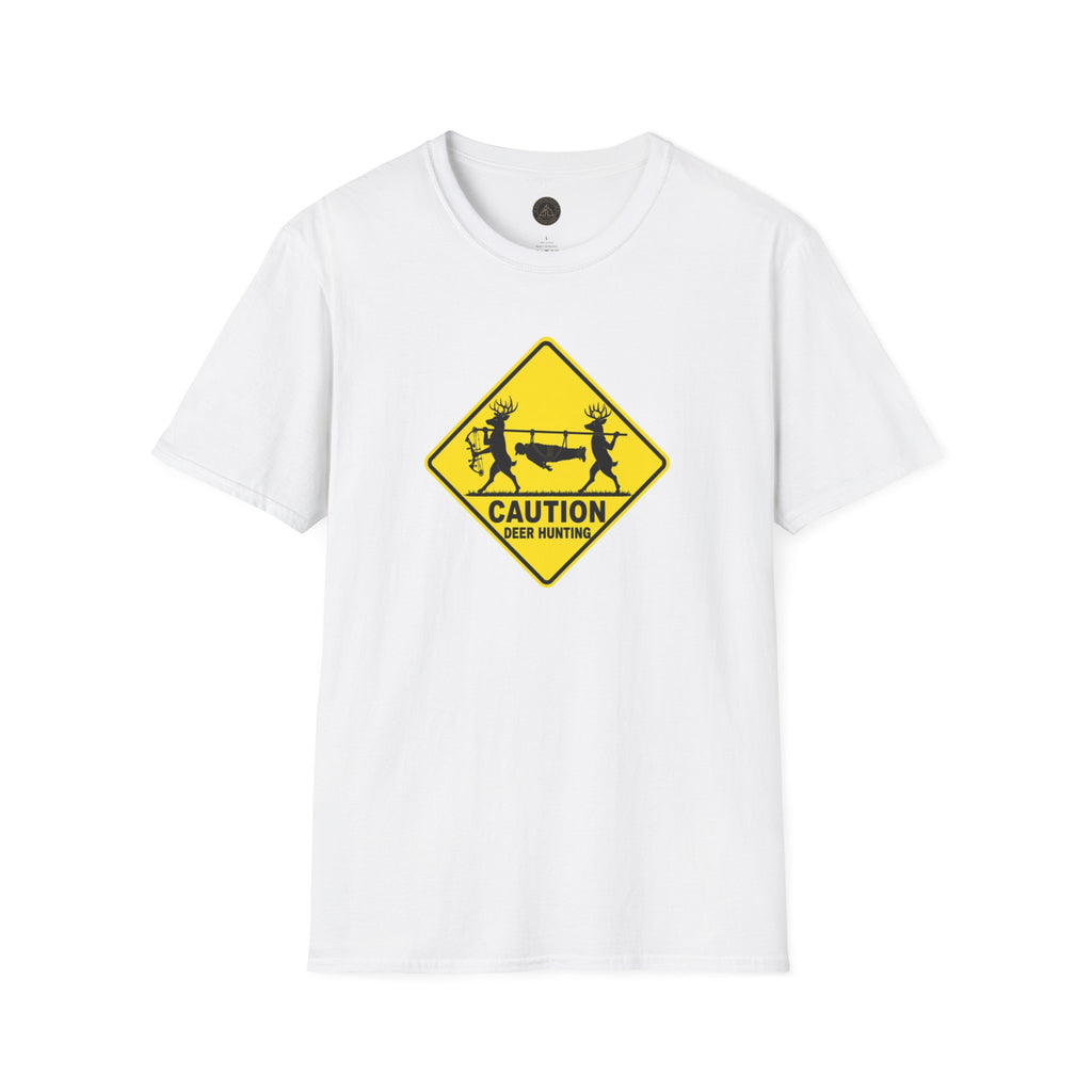 Caution 2 Deer Hunting - Hunter Road Sign Tee