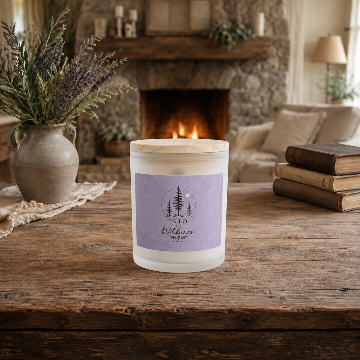 Into The Wilderness, Frosted Glass Soy Candle, 11oz