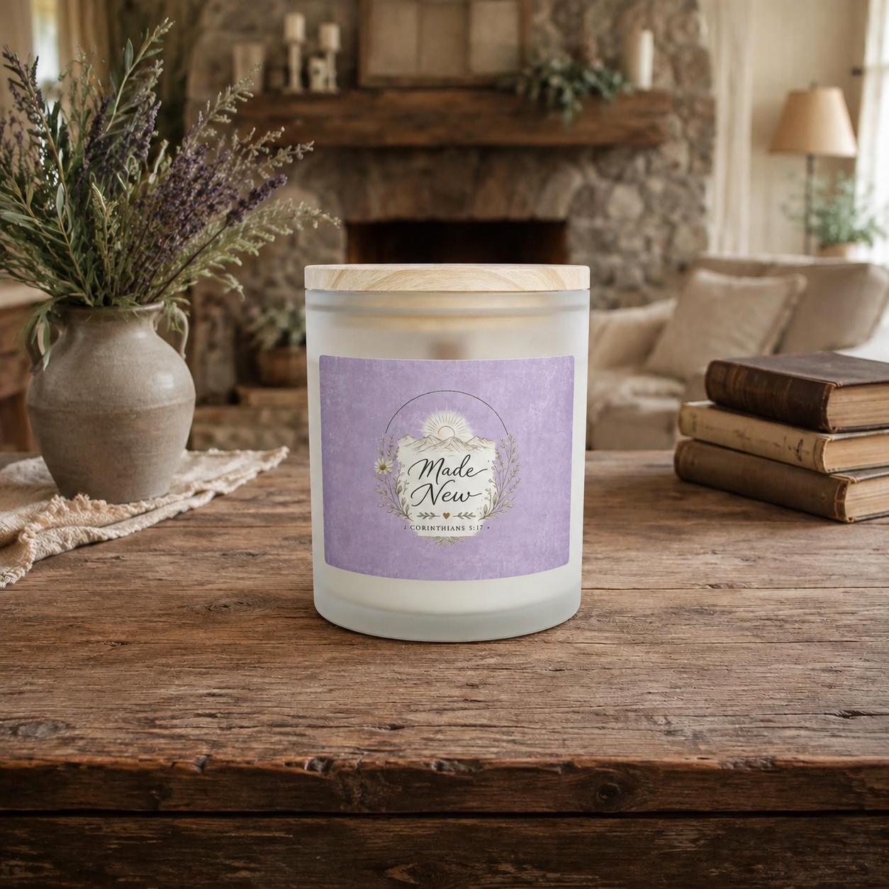 Made New, Frosted Glass Soy Candle, 11oz