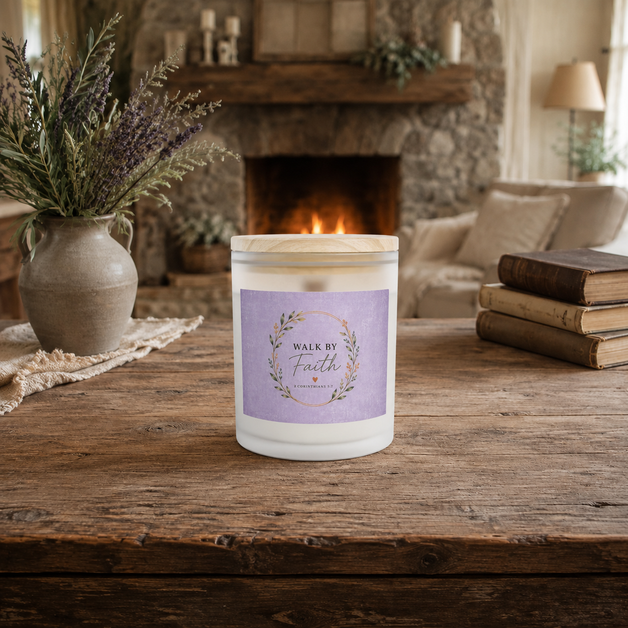 Walk by Faith Frosted Glass Soy Candle, 11oz