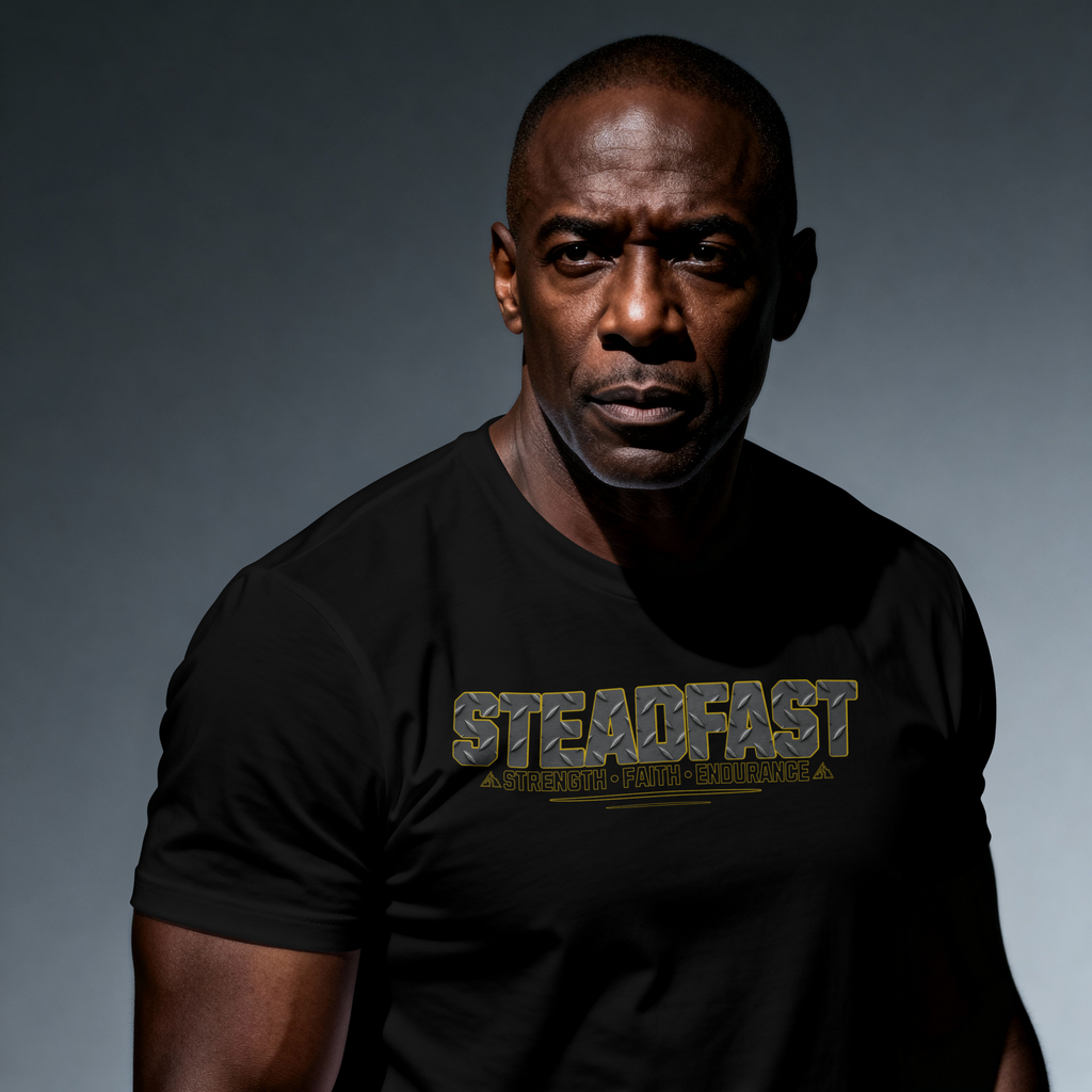 STEADFAST Camo Faith Tee — Moisture‑Wicking Performance Shirt