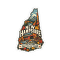 New Hampshire State Map Kiss-Cut Sticker — Vintage Scenic Landmark