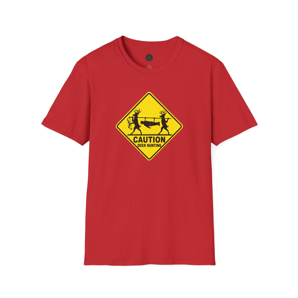 Caution 2 Deer Hunting - Hunter Road Sign Tee
