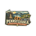 Pennsylvania State Map Kiss-Cut Sticker — Vintage Scenic Landmark