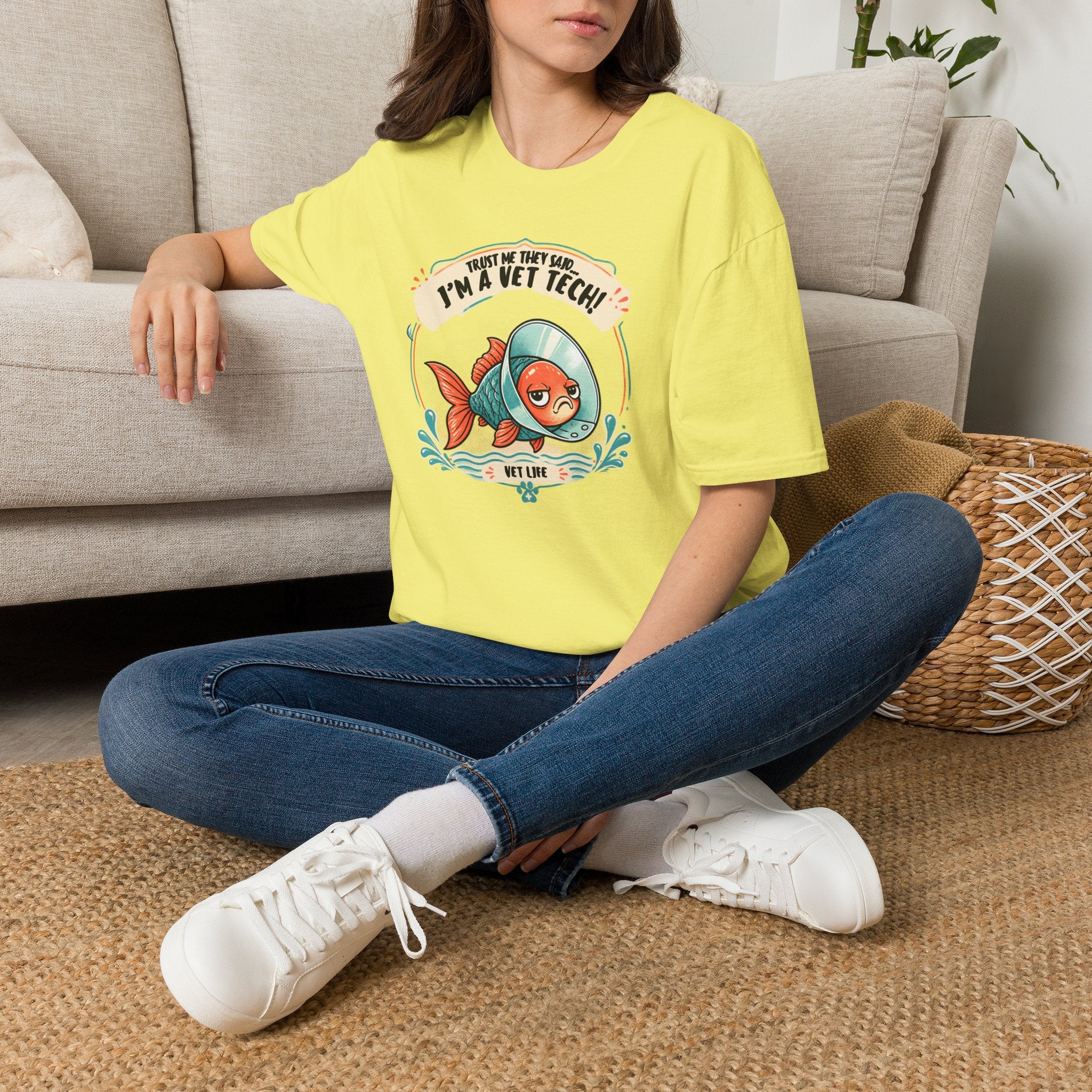 Funny Vet Tech Goldfish Tee: “Trust Me...I'm a Vet Tech They Said”