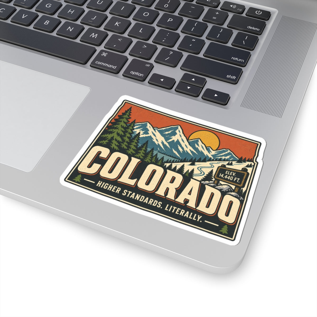 Colorado State Map Kiss-Cut Sticker — Vintage Scenic Landmark
